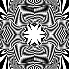 Black and White Geometric Pattern. Abstract Striped Background.