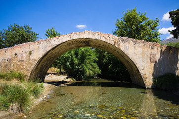 Fototapeta na wymiar Famous bridge in Preveli on Crete, Greece