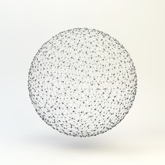 3d Sphere. Global Digital Connections. Technology Concept. Vector Illustration.
