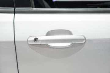 Handle of a white pearl car door