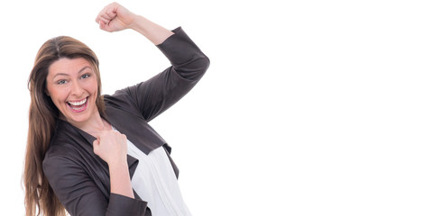 hocherfreute moderne frau