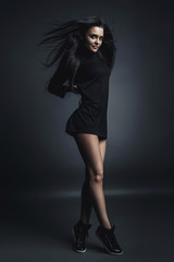 High Fashion Woman Posing. Casual Wear Style