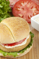 delicious crispy chicken burger