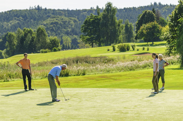 Golfer beim Spiel auf dem Grün
