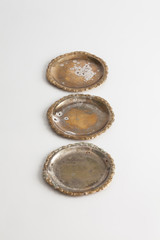 steel tray vintage style decoration white background