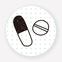 Pills doodle drawing