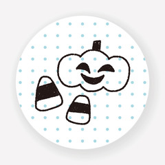 halloween pumpkin doodle drawing