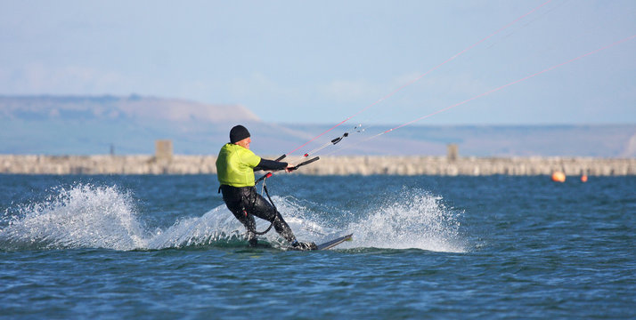 Kitesurfer in Portland Harbour