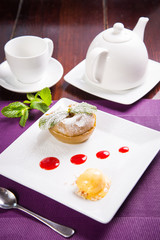 baked apple with mint