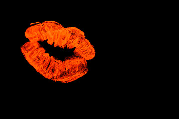 Neon makeup on a black background.