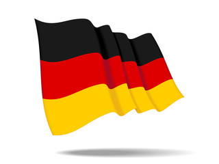 illustration Germany  flag waving Isolated on White Background,vector