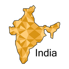 map of India,low polygon