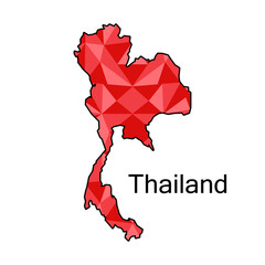 map of Thailand,low polygon