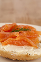 slice bread with butter and salmon