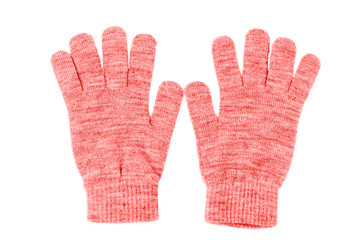 Wool gloves isolated