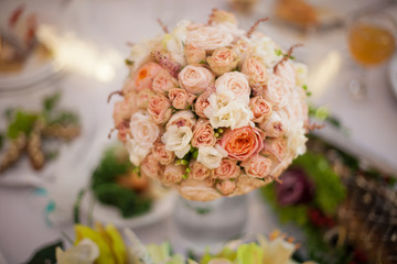 stylish luxury decorated tables for the celebration for a weddin