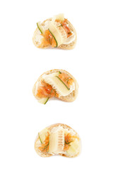 bread with cheese cream and smoked salmon