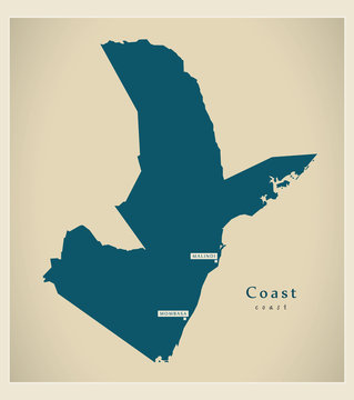 Modern Map - Coast KE