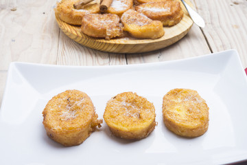 French toasts. Traditional Spanish torrijas
