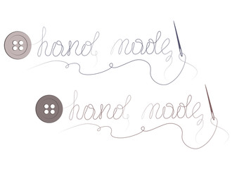 accessories for sewing handmade design element button needle and thread