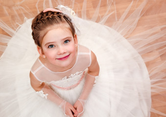 Happy adorable little girl in princess dress © svetamart