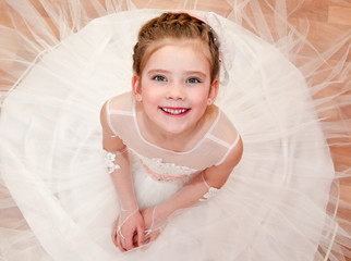 Happy adorable little girl in princess dress © svetamart
