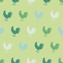 Seamless decorative vector background with cocks. Print. Cloth design, wallpaper.
