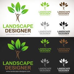 logo paysagiste jardinier aménagement extérieur