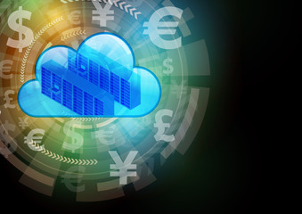 FinTech (financial technology) and cloud computing, foreign exchange, abstract image visual
