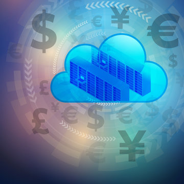 FinTech (financial technology) and cloud computing, foreign exchange, abstract image visual