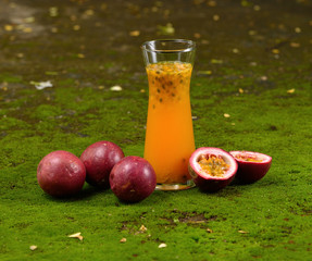 passion Fruit Juice isolated on background