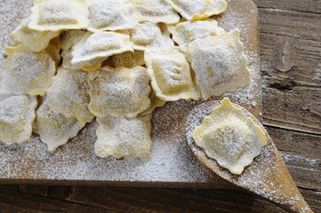 Preparing fresh ravioli..