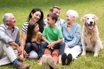 Happy family in a park