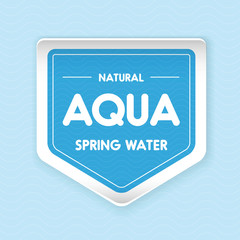 Aqua water wave label