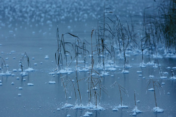 texture of the frozen lake, the ice