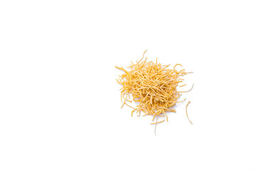 Grated Chips pasta or yellow cheese isolated