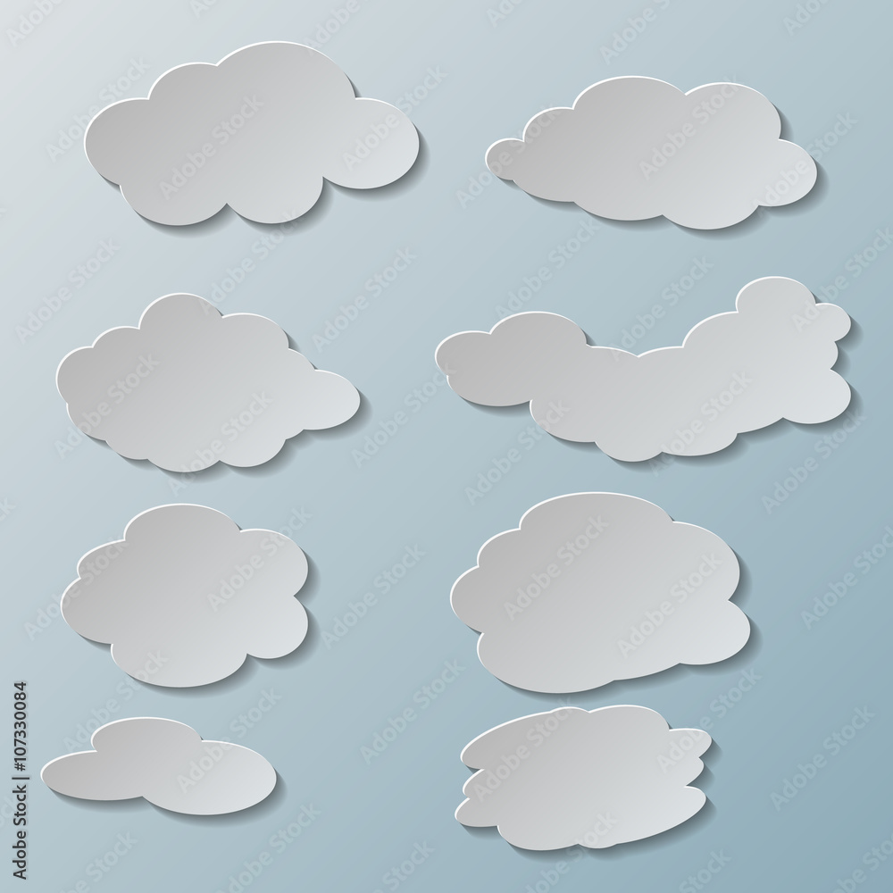 Poster illustration messages in the form of clouds. vector.