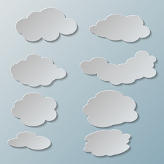 Illustration messages in the form of clouds. Vector.