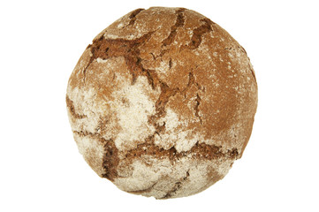 Rye bread on a white background