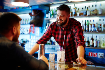 Barman at work