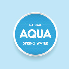 Aqua water wave label or sticker