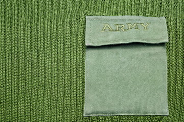 Military Uniform Sweater With Sign Army On The Pocket