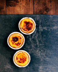 Pasteis de nata - typical Portuguese egg tart pastries / egg tar