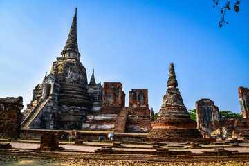 Fototapeta premium Ancient wall of Wat Phra Sri Sanphet the world heritage site in ayutthaya, Thailand