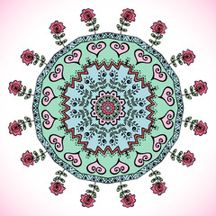 Mandala. Vector ornament, colorful round decorative element for your design