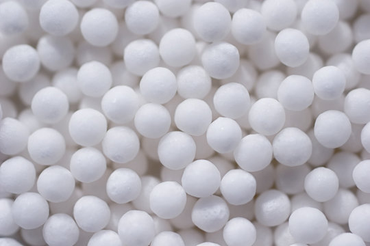 Spherical homeopathic pills closeup