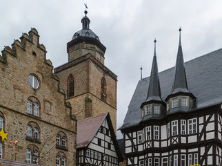 Alsfeld town hall and church, Germany