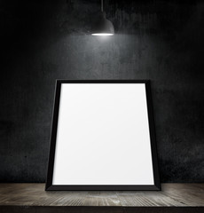 Light bulb lamp on blackboard background with copy space