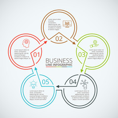 Thin line flat element for infographic.
