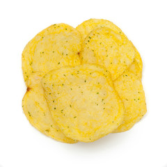  Circle shaped salty snacks.